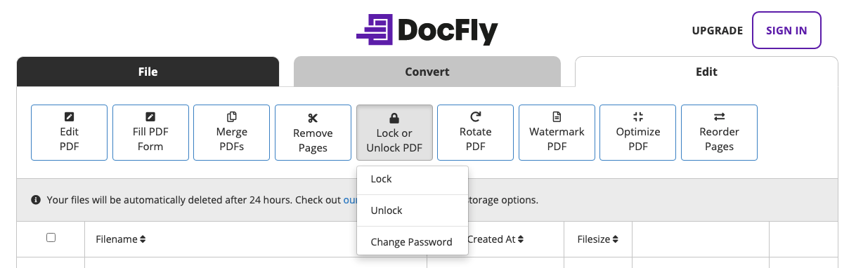 password protect PDF image